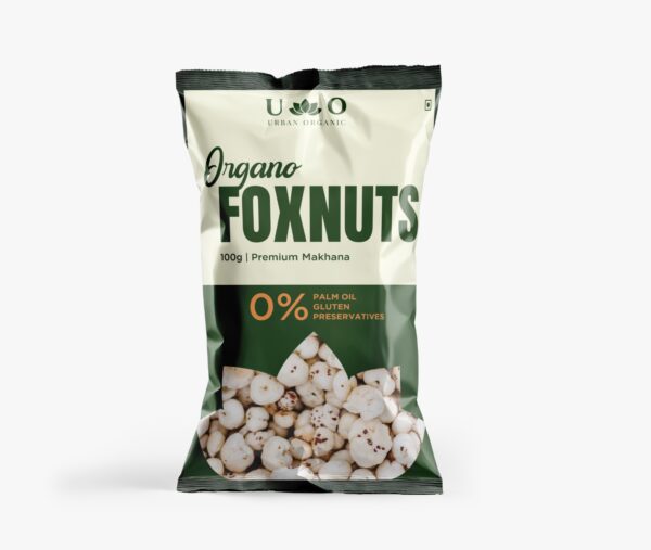 Urba Organic Premium Phool Makhana (Fox Nuts) | 250g | Handpicked, Crunchy & Healthy Snack | Gluten-Free & Roasted (Copy)